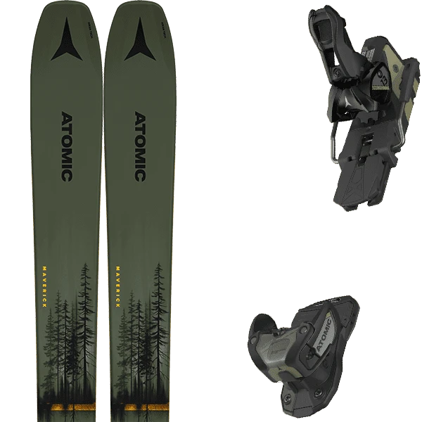 ATOMIC MAVERICK 100 TI MTGREEN/SAFR + ATOMIC WARDEN 13 MNC BLACK/GOLD 1 ATOMIC MAVERICK 100 TI MTGREEN/SAFR + ATOMIC WARDEN 13 MNC BLACK/GOLD