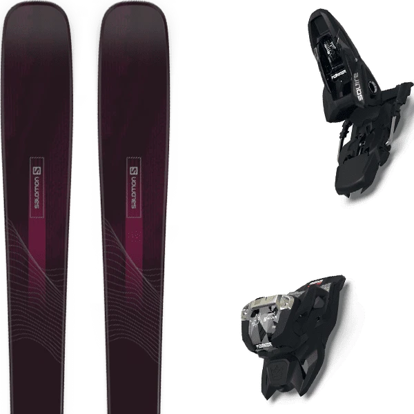 SALOMON STANCE W 84 BLACK/BORDEAU + MARKER SQUIRE 11 BLACK 1 SALOMON STANCE W 84 BLACK/BORDEAU + MARKER SQUIRE 11 BLACK